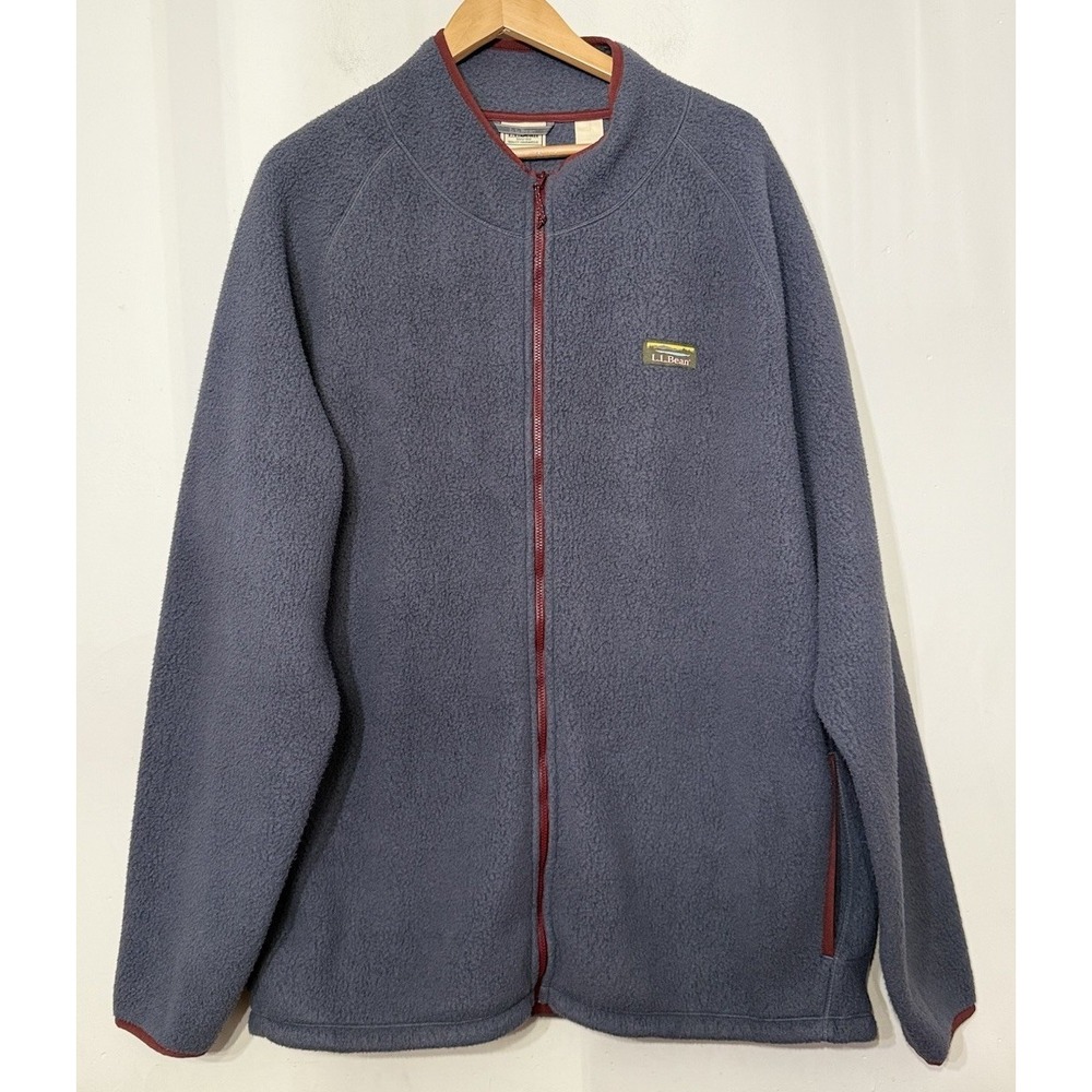 L.L. Bean Katahdin Full Zip Gray Midweight Sherpa Fleece Jacket‎ XXL Tall 518911